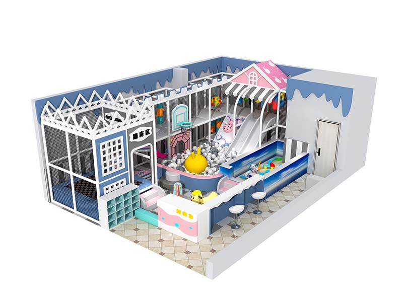Small Indoor Playground Adventure Trampoline Park with Ball Pit
